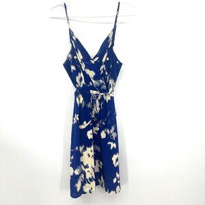 Yumi Kim 100% Silk Blue Floral Mini Dress Women's XS